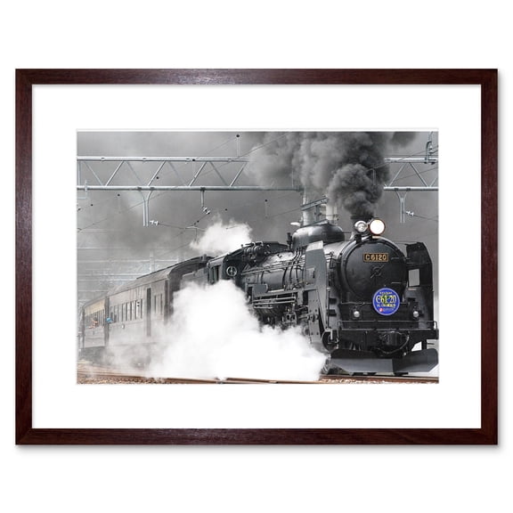 Old Steam Train Engine Framed Wall Art Print