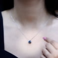 thumbnail image 6 of Rosec Jewels Black Opal Solitaire Pendant Necklace for Women (0.8 Ct, AAA Grade) - October Birthstone Necklace - Ready to Gift, 10K White Gold, 6 of 9