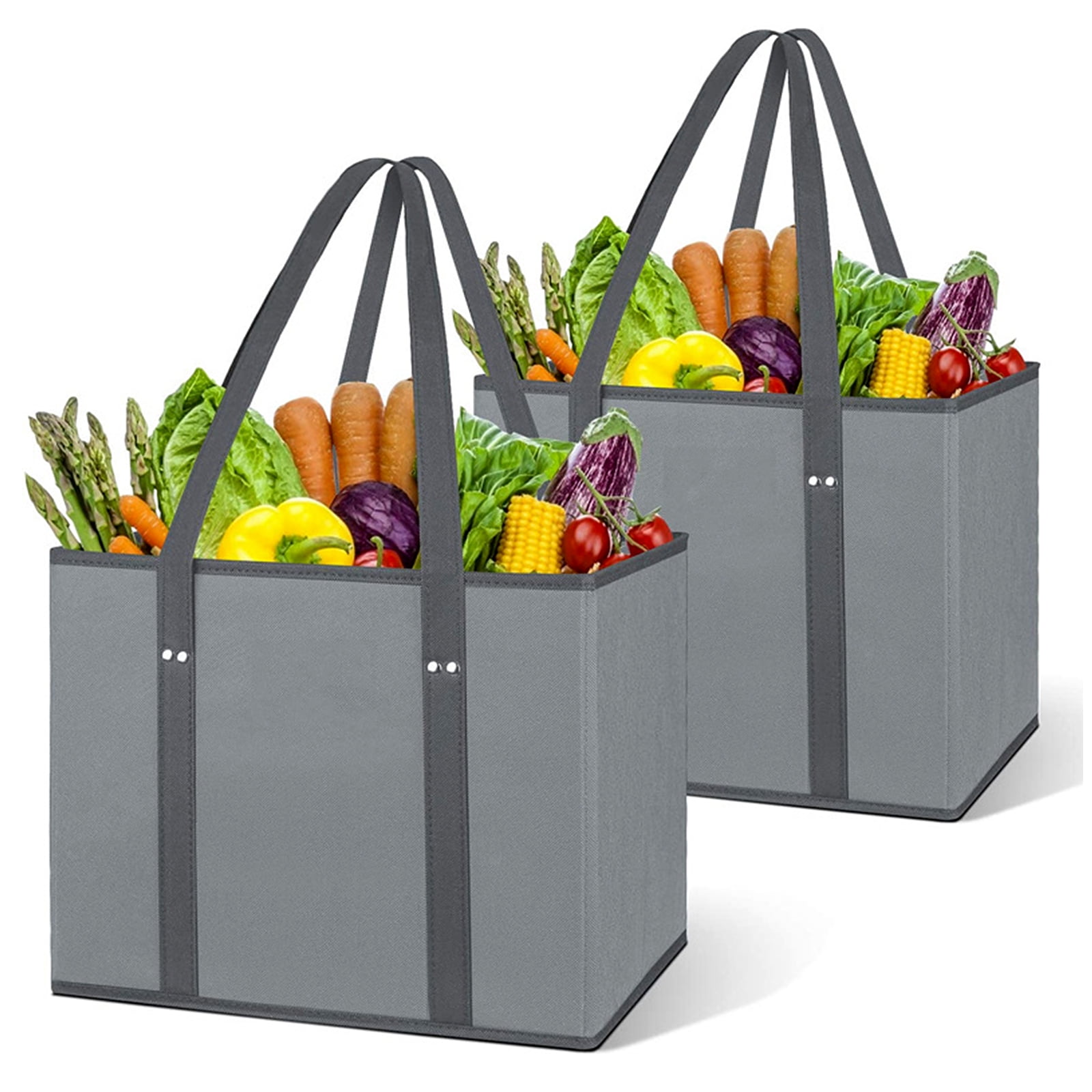 Semfri Reusable Grocery Bags Heavy Duty Foldable Washable Canvas Tote