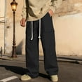 thumbnail image 2 of StSilkitty Mens Cargo Pants Drawstring Stretch Straight Leg Loose Pant with Pockets Solid Color Casual Trousers, 2 of 6