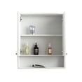 thumbnail image 3 of Baobao 2-Door Wall-Mount Bathroom Medicine Cabinet, Moisture-Proof PVC, White, 1 Pack, 3 of 8