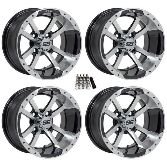 GTW Storm Trooper 12" Golf Cart Wheels/Rims Machined E-Z-GO & Club Car