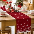 thumbnail image 2 of Christmas Table Runner Snowflake Table Runners Red Winter Snow Cotton Linen Dresser Scarf Kitchen Dining Table Decor for Christmas Holiday Party Decor 13x90 Inch, 2 of 9
