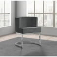 thumbnail image 3 of Velvet Dark Gray Accent Chair with Silver Chrome Base - 1 Chair, 3 of 3