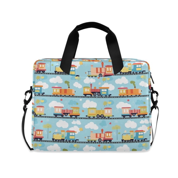 FORMRS 16" Laptop Bag Carrying Sleeve Case with Handle Travel Shoulder Briefcase, Cartoon Train Pattern