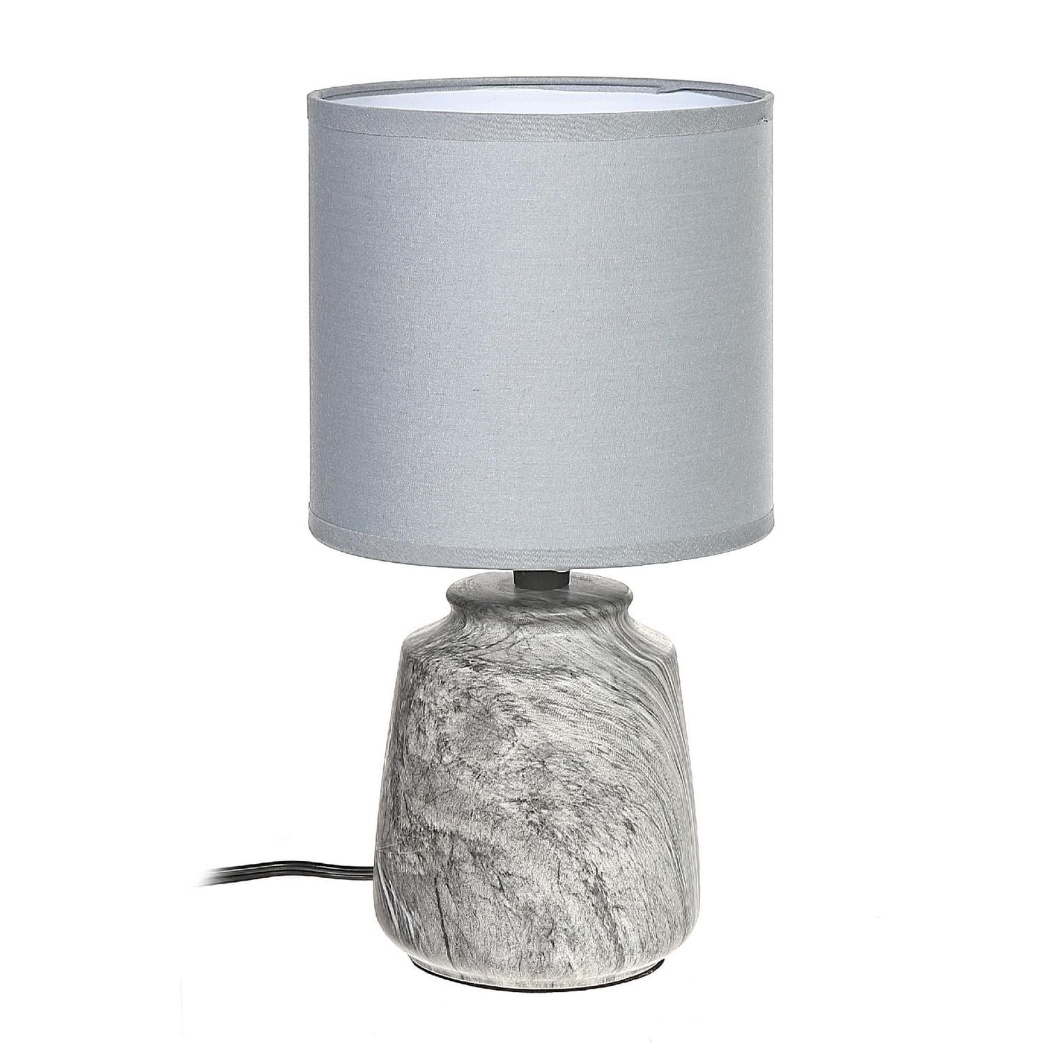 Lampe De Table En Céramique À Ombre (Marbrure) (Gris)