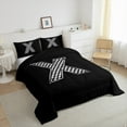 thumbnail image 3 of Feelyou Boys Initial Letter X Bedding Comforter Set, Black Monogrammed A to Z Twin Comforter Sets, Cartoon Theme Reversible Bedding Set, Ultra Soft Home Decor, 2-Piece, 3 of 8