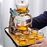 Glass tea set, semi-automatic teapots with infuser, magnetic heat ...