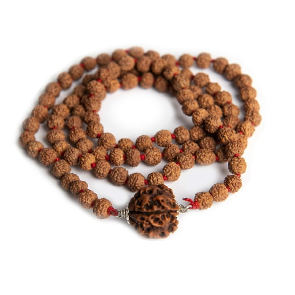 Wonder Care Rudraksh Mala-4face- Himalayan Rudraksha Seeds Ornament Rosary Japa Mala Necklace Mala Beads