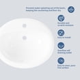 thumbnail image 2 of Contemporary White Ceramic Round Bathroom Vessel basin - Semi-Recessed Drop-In Countertop Basin - Single Faucet Hole with Overflow - Perfect for Small Bathrooms and Renovations, 2 of 8