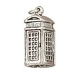 thumbnail image 1 of Sterling Silver 18" .8mm Box Chain 3D British Telephone Booth Pendant Necklace, 1 of 2