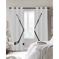 thumbnail image 2 of Blackout Curtains for Bedroom, Ice Hockey Room Darkening Window Drapes for Living Room, Modern Minimalist Ball Sports Game Art Thermal Insulated Grommet Curtains, 27.5x39 inch, 2 Panels, 2 of 9