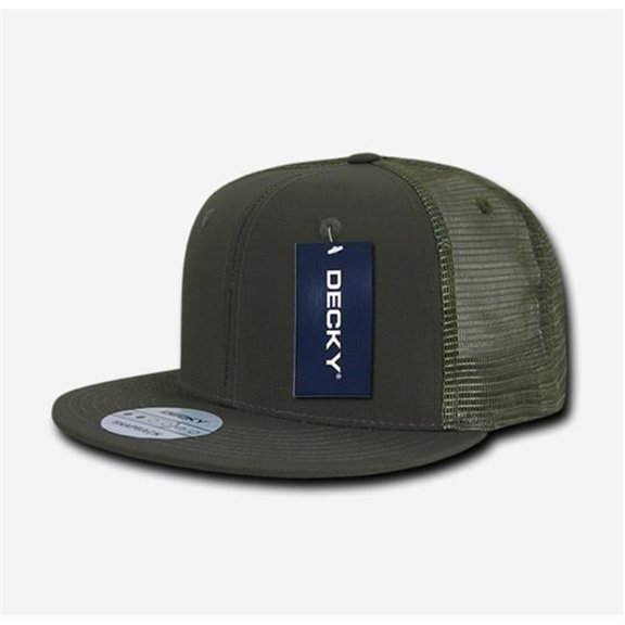 Decky 241-OD Ripstop Flat Bill Trucker Cap - Olive Drab