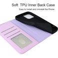 thumbnail image 6 of Compatible with iPhone 12 Pro Max Wallet Case,[3 Card Slots] [1 Cash Pocket] [Stand Feature] Magnetic Top Layer Leather Cover Shockproof Cat Eye Style Case for iPhone 12 Pro Max,6.7 inch Purple, 6 of 17