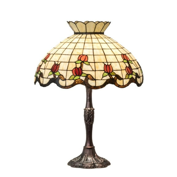 104175 Meyda 26" High Roseborder Table Lamp
