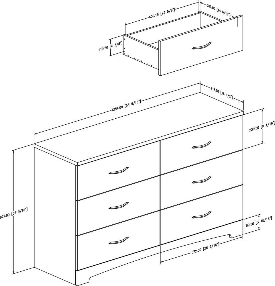 South Shore Soho 6 Drawer Double Dresser Black Walmart Com