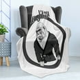 thumbnail image 4 of Jiu Jitsu Soft Flannel Fleece Throw Blanket, Wrestler Athlete Gorilla Dressed in Kimono Hand Drawn Style, Cozy Plush for Indoor and Outdoor Use, 50" x 70", Charcoal Grey White, by Ambesonne, 4 of 5