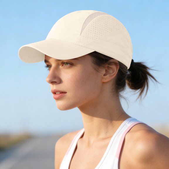 Fashion Baseball Cap Cooling Breathable Mesh UPF 50 Sun Protection Sport Hats for Womens and Mens Outdoor Sports Beige