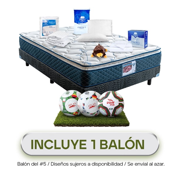 Colchón Spring Air Carmín Individual + Box + Almohadas Peach Feel + Sabanas Indi + Protector Individual