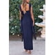 thumbnail image 2 of Vestido PRETTYGARDEN 2025 Verano Maxi Largo Sin Mangas con Volantes L - Azul Marino, 2 of 8
