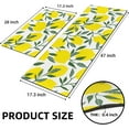 thumbnail image 4 of Yellow Lemon Kitchen Rugs and Mats Set 2 Pcs Lemons and Leaves Themed Anti Fatigue Waterproof Floor Mat Comfort Standing Runner Mat for Kitchen, Sink, Laundry (17.3" x28" + 17.3" x 47" Thick 0.4" ), 4 of 6