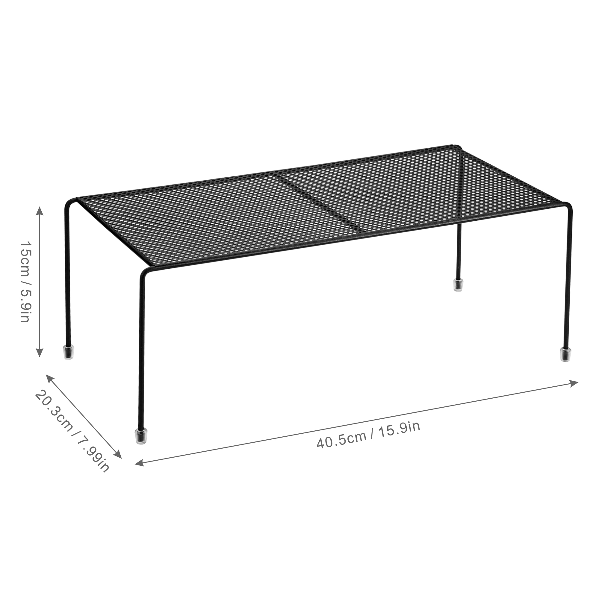 Mimifly 2 Pack Cabinet Shelf Organizers - Metal Rack with Non-Slip Feet ...