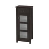 Teamson Home Chesterfield Wooden Floor Cabinet with Waffle Glass Door and Drawer, Espresso