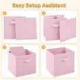 thumbnail image 4 of Kisportee 11" Collapsible Cube Fabric Storage Bins, 6 Pack Foldable Collapsible Cube Organization with Handle for Shelves and Cubby Organizers, Multicolor, 4 of 9