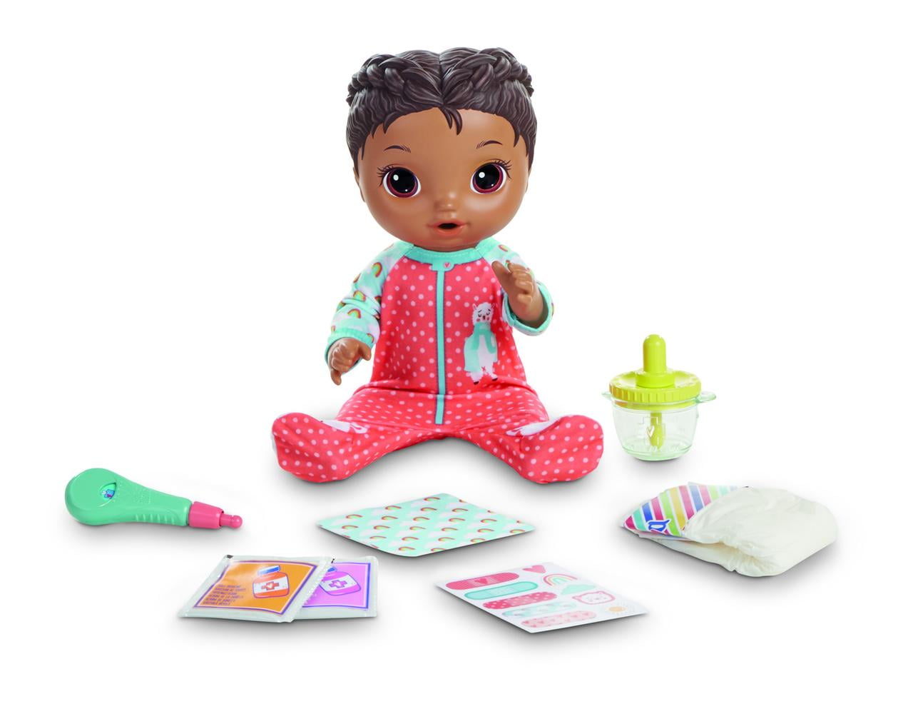 Baby Alive Mix My Medicine Doll, Polka Dot Pajamas, Doctor Accessories