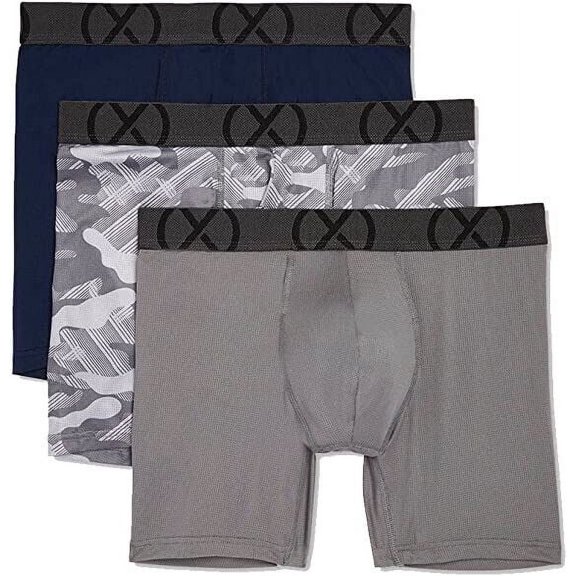 2(X)IST mens Flex Mesh 3 Pack Boxer Brief 6'' Inseam, Multicolor, Large 36-38