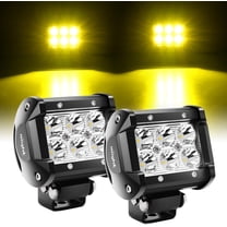 Nilight 4 Inch LED Light Pods Yellow Spot Beam Driving Fog Lights 2PCS 18W Off Road Work Lighting for Truck ATV UTV RV Pick-up Van Boat Tractor