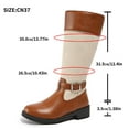 thumbnail image 7 of Fall Platform Mid Calf Cowboy Boots for Women Vintage Floral Leather Chunky Heel Knee High Cowgirl Work Tall Boots, 7 of 7