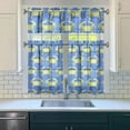 thumbnail image 3 of Kitchen Curtains 36 Inch Short - 3 Panel Set, Crab Sea Life Theme, Rod Pocket Window Curtain, 100% Polyester for Tropical Farmhouse Kitchen, Nautical Decor, Easy Wash, 3 of 6