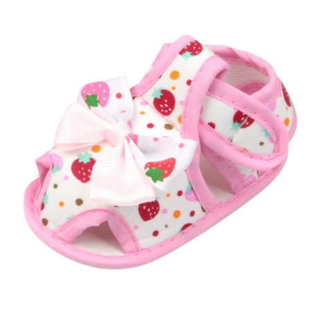 

Little Boys Girls Comfortable Shoes Baby Soft Toddler Shoes Toddler Walkers Shoes Cartoon Strawberry Print Princess Shoes