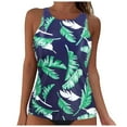 thumbnail image 3 of Zhden Tankini Tops for Women Push Up Swimwear Halter Bathing Suit Full Coverage Tankini Tops（Navy,L）, 3 of 7