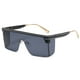 thumbnail image 1 of Gafas de sol de una sola pieza sin marco, gafas de sol de tendencia de moda con marco grande, hechas de metal, 1 of 5