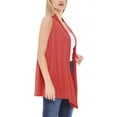 thumbnail image 2 of Women's Sleeveless Long Body Open Draped Front Solid Cardigan Vest S-3XL, 2 of 4