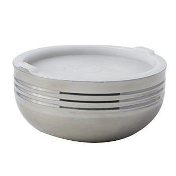 Bon Chef 9319 Stainless Steel 3 Wall Cold Wave Bowl with Stacking Cover, 3.4 quart Capacity, 9-7/8" Diameter x 4-3/4" Height