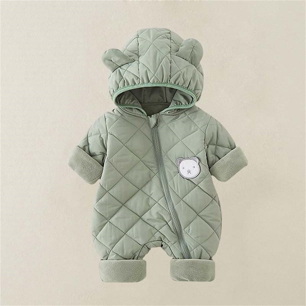 Peleles para niños, traje de escalada, mono grueso con capucha y cremallera, manga larga, mono cálido de invierno para bebés, parte superior de poliéster para niños