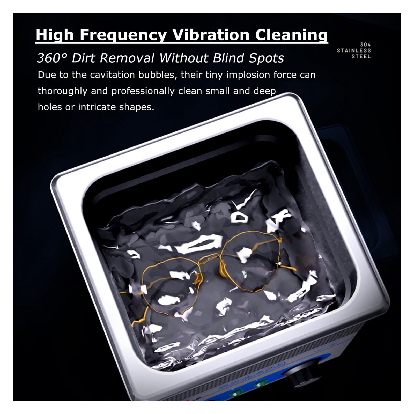 2L Ultrasonic Cleaner 40kH Ultra Cleaner with Timer Heated Ultrasound Bath Cleaning Machine for Jewellery Eyeglasses