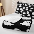 thumbnail image 4 of Homewish Cute Ghost Quilt Full, Halloween Spooky Animal Full Bedspread Sets, Black White, 3 Pieces 1 Bedspread and 2 Pillowcases, 4 of 7