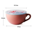 thumbnail image 4 of Sylvtty Ceramic Breakfast Bowl 700ml Microwave & Oven-Safe Soup Mug with Lid & Spoon Large Capacity Soup Bowl for Oatmeal Noodles, 4 of 7