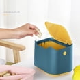 thumbnail image 2 of 1 mini cubo de basura de mesa con tapa, adecuado para pequeños cubos de basura de mesa en escritorios de oficina, baños y cocinas ER, 2 of 5