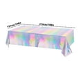 thumbnail image 3 of Gnwei Pastel Gradient Iridescent Tablecloth - 108 Inches Rainbow Plastic Table Cloth Disposable Table Cover for Birthday Baby Showers Bridal Showers Princess Theme Party Decorations, 3 of 6
