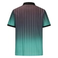 thumbnail image 4 of Mens Manga Corta Botón Abajo Camisas Patchwork Fallow Patrón Cuello Redondo Deportes Top para Diario, 4 of 6