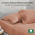 thumbnail image 3 of California Design Den Pillow Cases Standaard Set of 2 - 400 Thread Count, 100% Cotton, Soft Sateen, Fits both Standard / Queen Pillows - Fresh Clay, 3 of 8