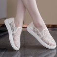 thumbnail image 5 of Women's Slip On Shoes for Work Non Outsole Safety Fashion Casual Stylish Lace Breathable White Sneakers For Everyday Comfort Ideal Relaxed Outfits And Year Round Wear Flat Design Easy Use, 5 of 9