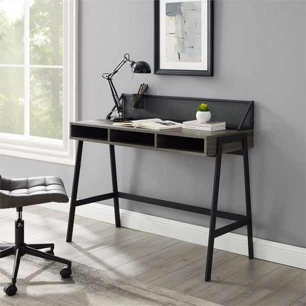 Walker Edison Jones Urban Industrial Metal Mesh Back Writing Desk