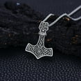 thumbnail image 4 of WINNICACA Norse Viking Thor's Hammer Necklace S925 Sterling Silver Viking Mjolnir Compass Amulet Pendant Jewelry Birthday Anniversary Fathers Day Valentines Day Gifts for Men, 4 of 6