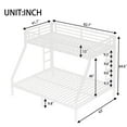 thumbnail image 3 of Twin XL over Queen Bunk Bed, Metal Space Saving Bunk Bed for Teens Adults, Noise Reduced Heavy Duty Metal Frame, No Box Spring Needed, with Safety Guardrails and Ladders, Off White, 3 of 11